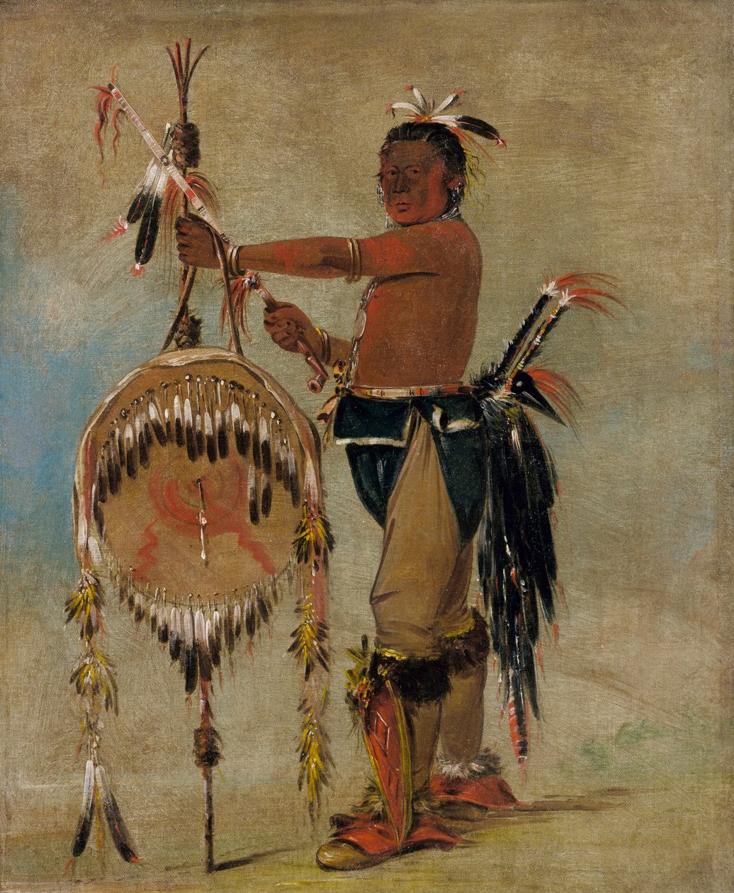 Pash-ee-pa-hó, Mały Dźgający Wódz, czcigodny wódz plemienia Sauk autorstwa George Catlin