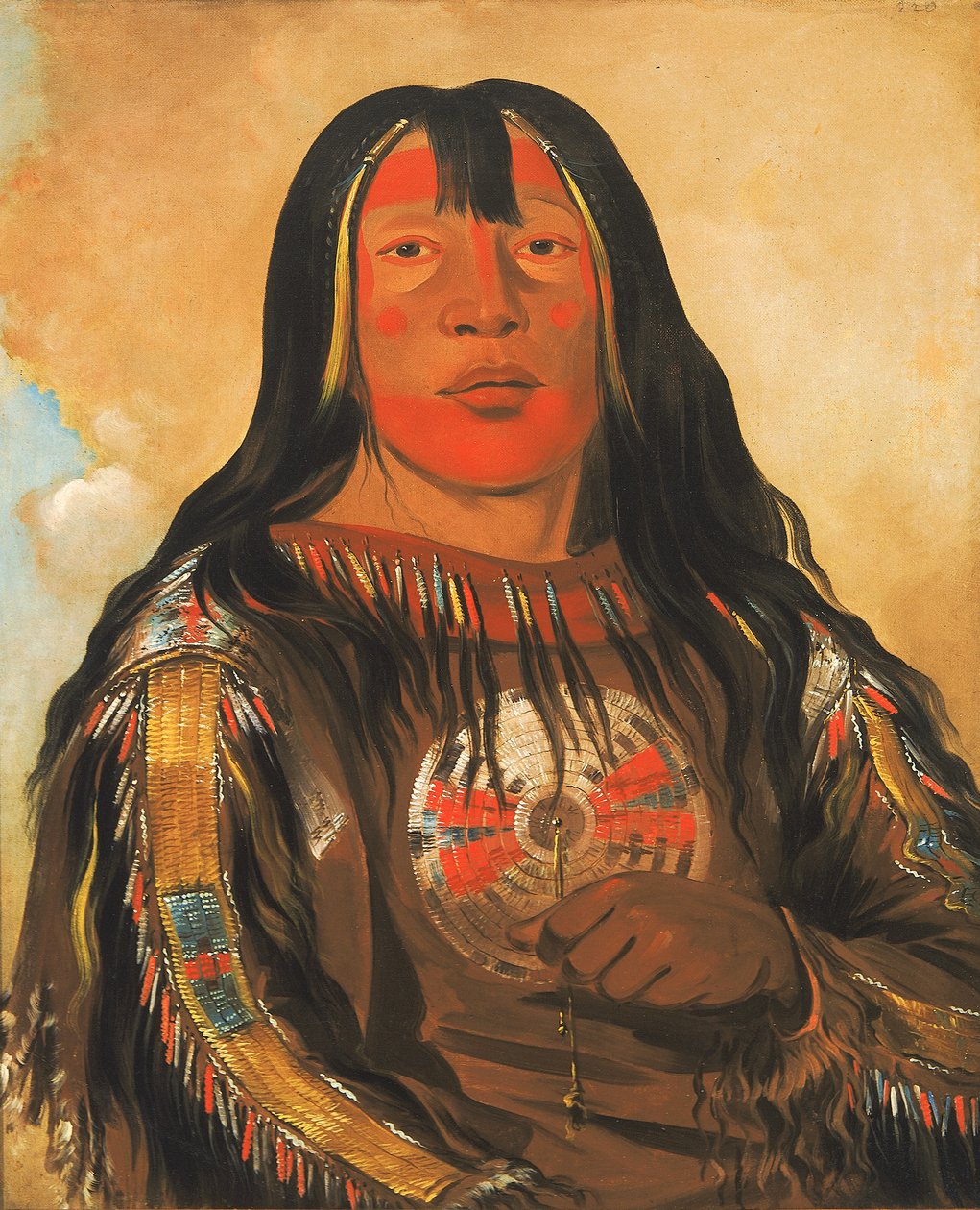 Peh-tó-pe-kiss, żebra orła, wódz Piegan, 1832. autorstwa George Catlin