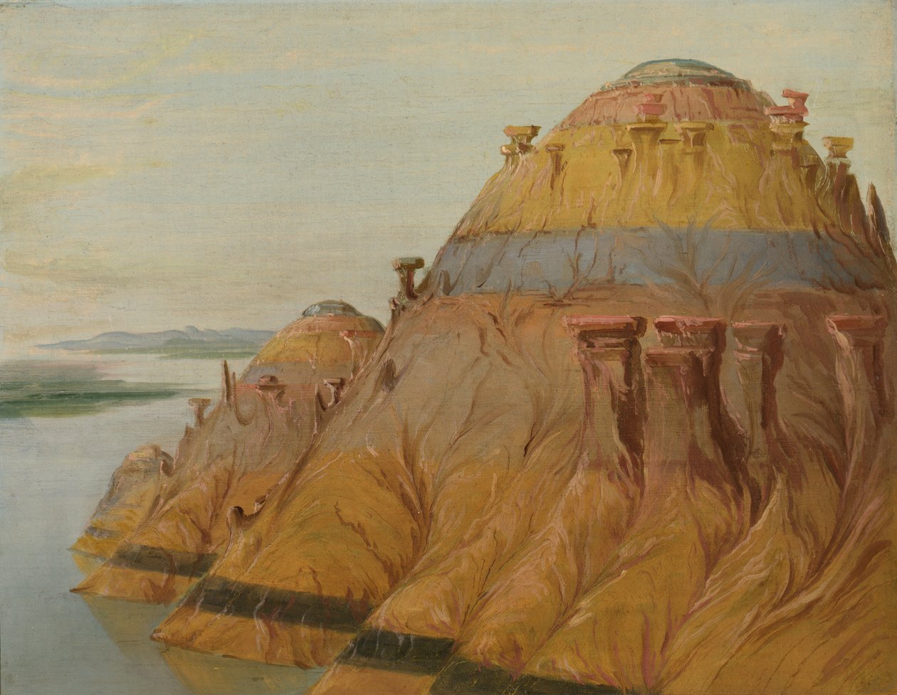 Malowniczy Clay Bluff, 1700 mil nad St. Louis autorstwa George Catlin