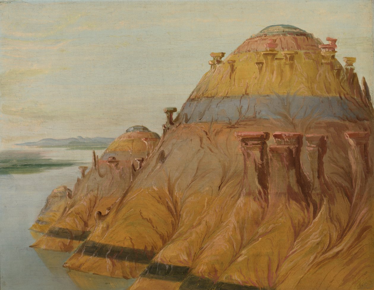 Malownicze Clay Bluff, 1700 mil nad St. Louis, 1832. autorstwa George Catlin