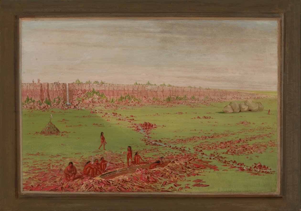 Kamieniołom Pipestone w Coteau des Prairies autorstwa George Catlin