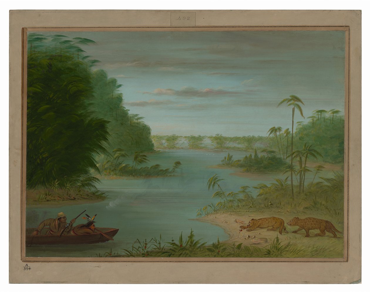 Pont de Palmiers i strzelanie do tygrysów autorstwa George Catlin