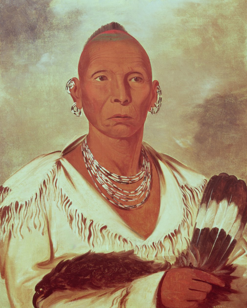 Portret Black Hawka, wodza Indii autorstwa George Catlin
