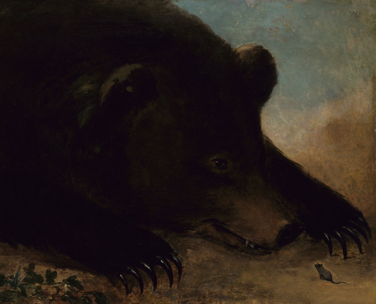Portrety niedźwiedzia grizzly i myszy, rozmiar życia, 1846-1848. autorstwa George Catlin