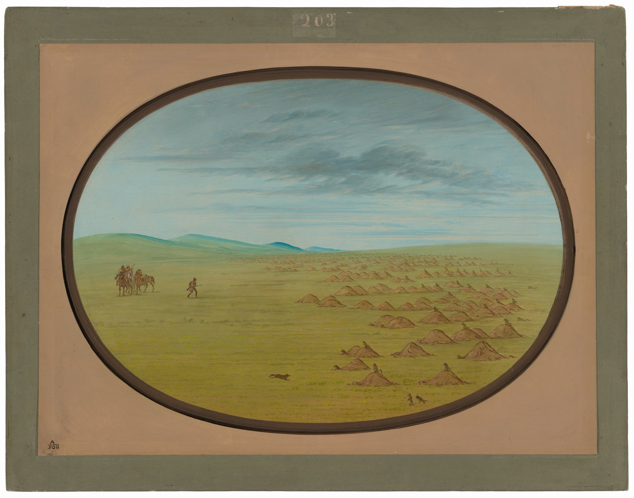 Wioska Preriowych Psów autorstwa George Catlin