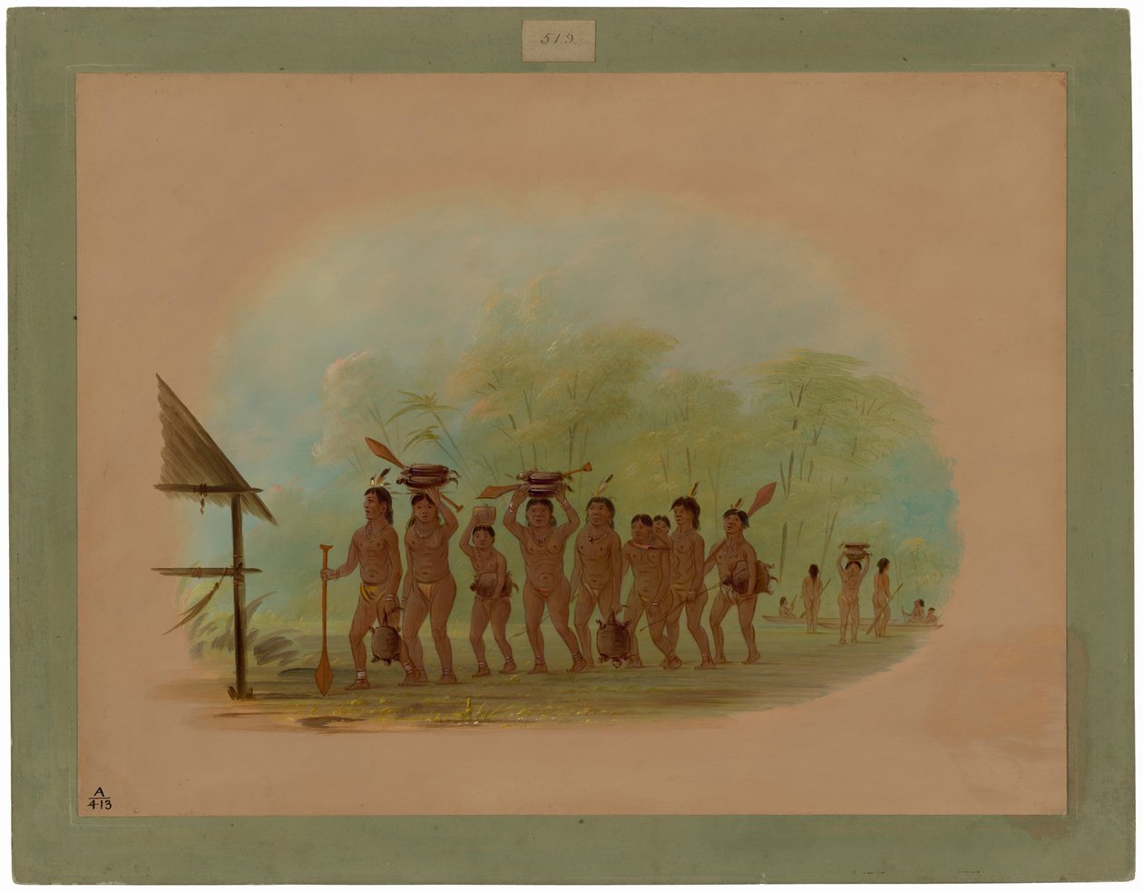 Powrót z polowania na żółwia - Connibo autorstwa George Catlin