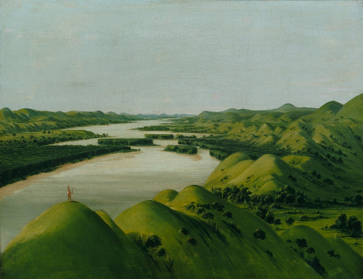 River Bluffs, 1320 mil powyżej St. Louis autorstwa George Catlin