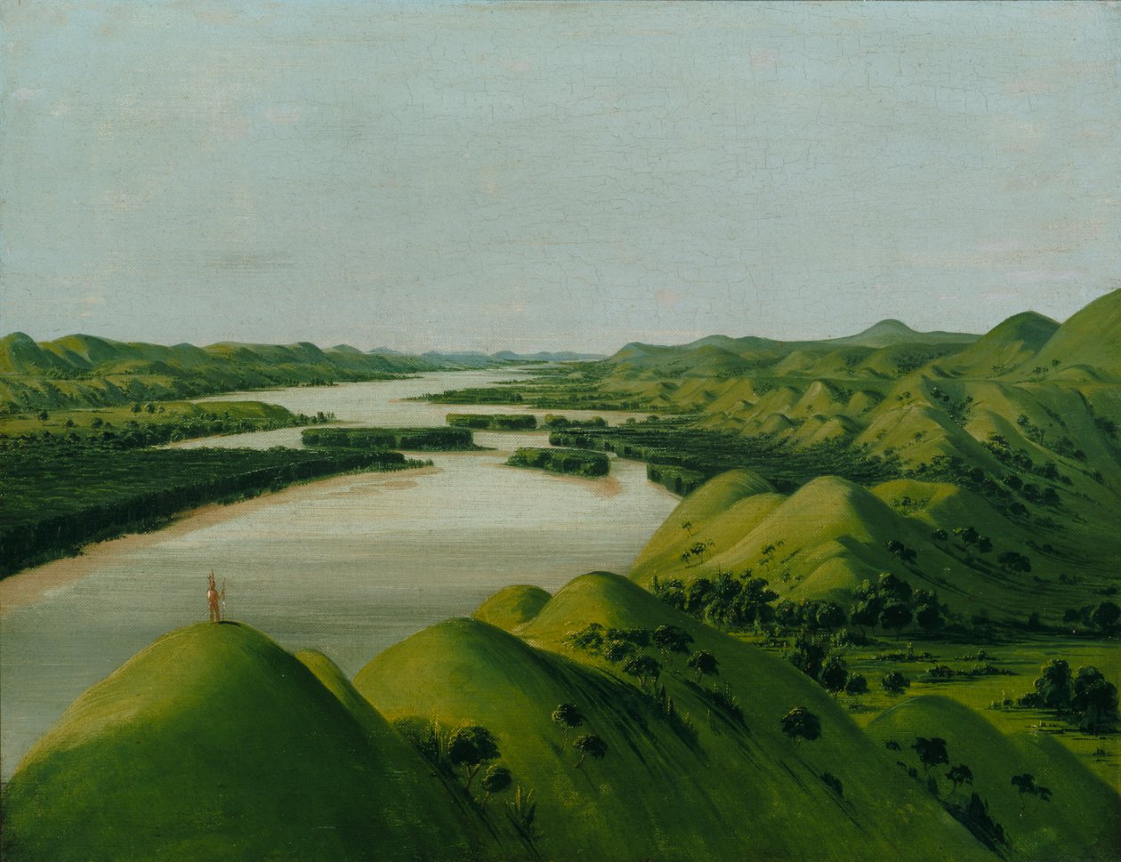 River Bluffs, 1320 mil nad St. Louis, 1832. autorstwa George Catlin