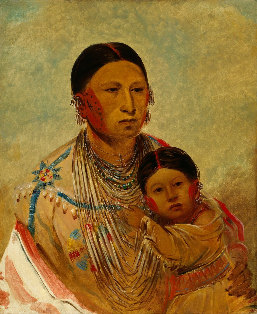 Ru-ton-ye-wee-ma, rozpędzony gołąb, żona Białej Chmury autorstwa George Catlin