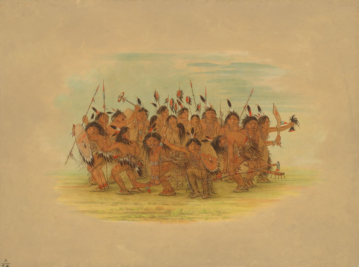 Taniec skóry głowy - Siuks, 1861. autorstwa George Catlin