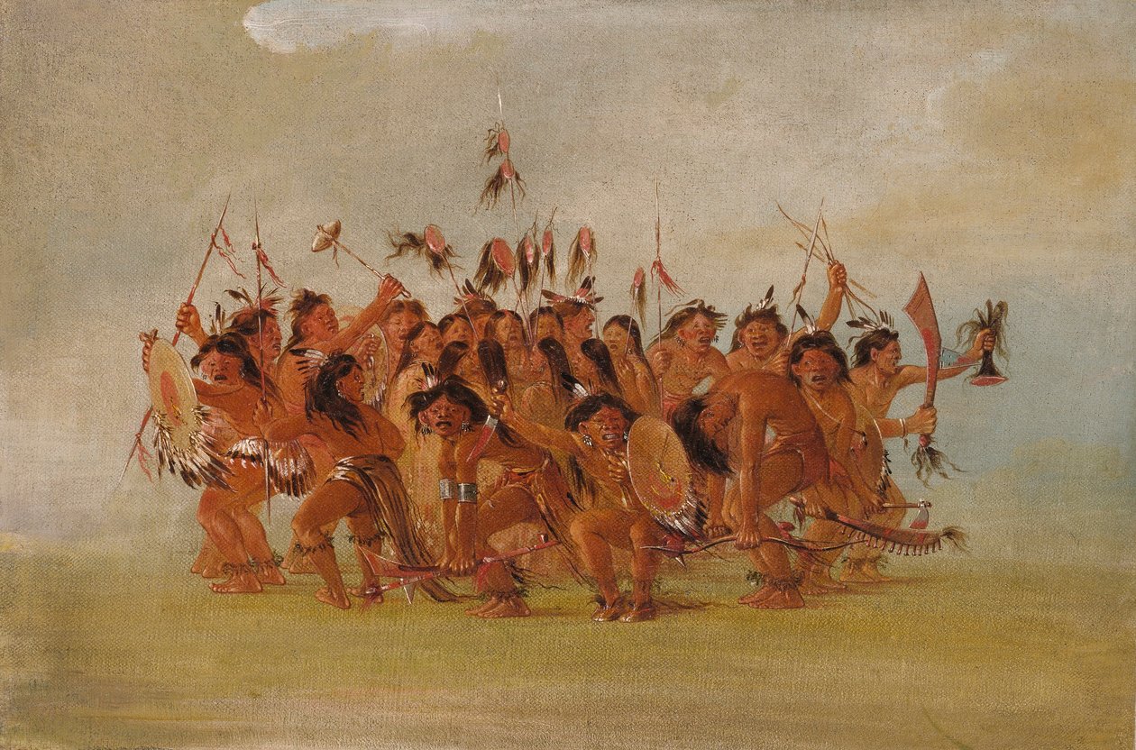 Taniec Skalpowy, ujście rzeki Teton autorstwa George Catlin