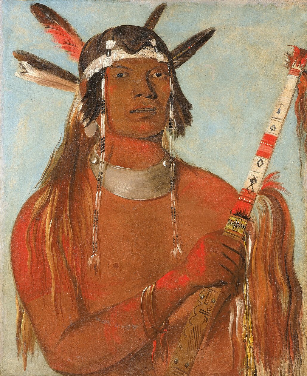 Seehk-hée-da, mysie pióro, znany odważny autorstwa George Catlin