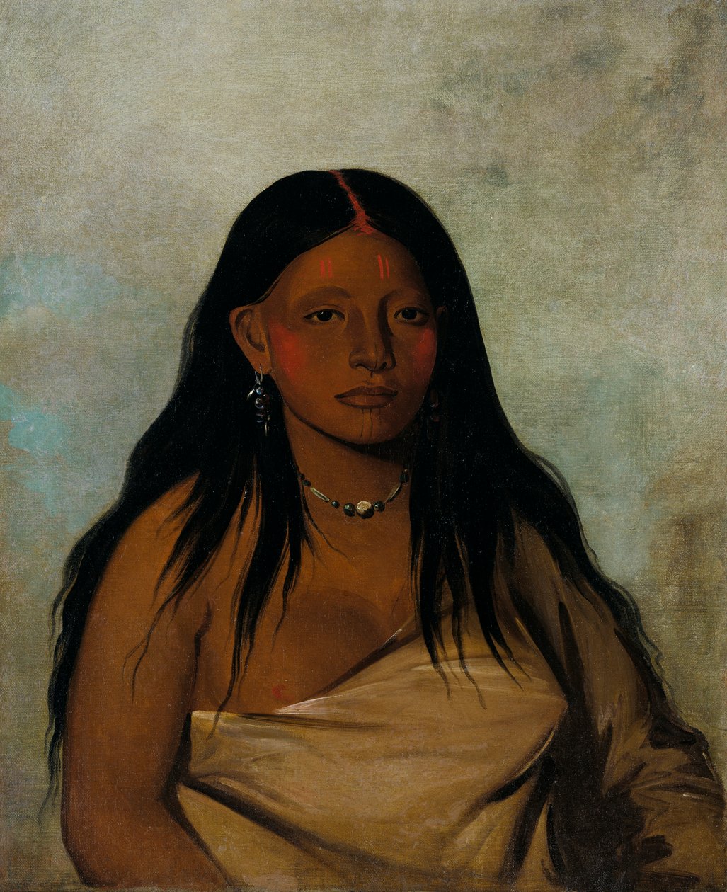 She-de-ah, Dzika Mędrzec, Kobieta Wichita, 1834. autorstwa George Catlin