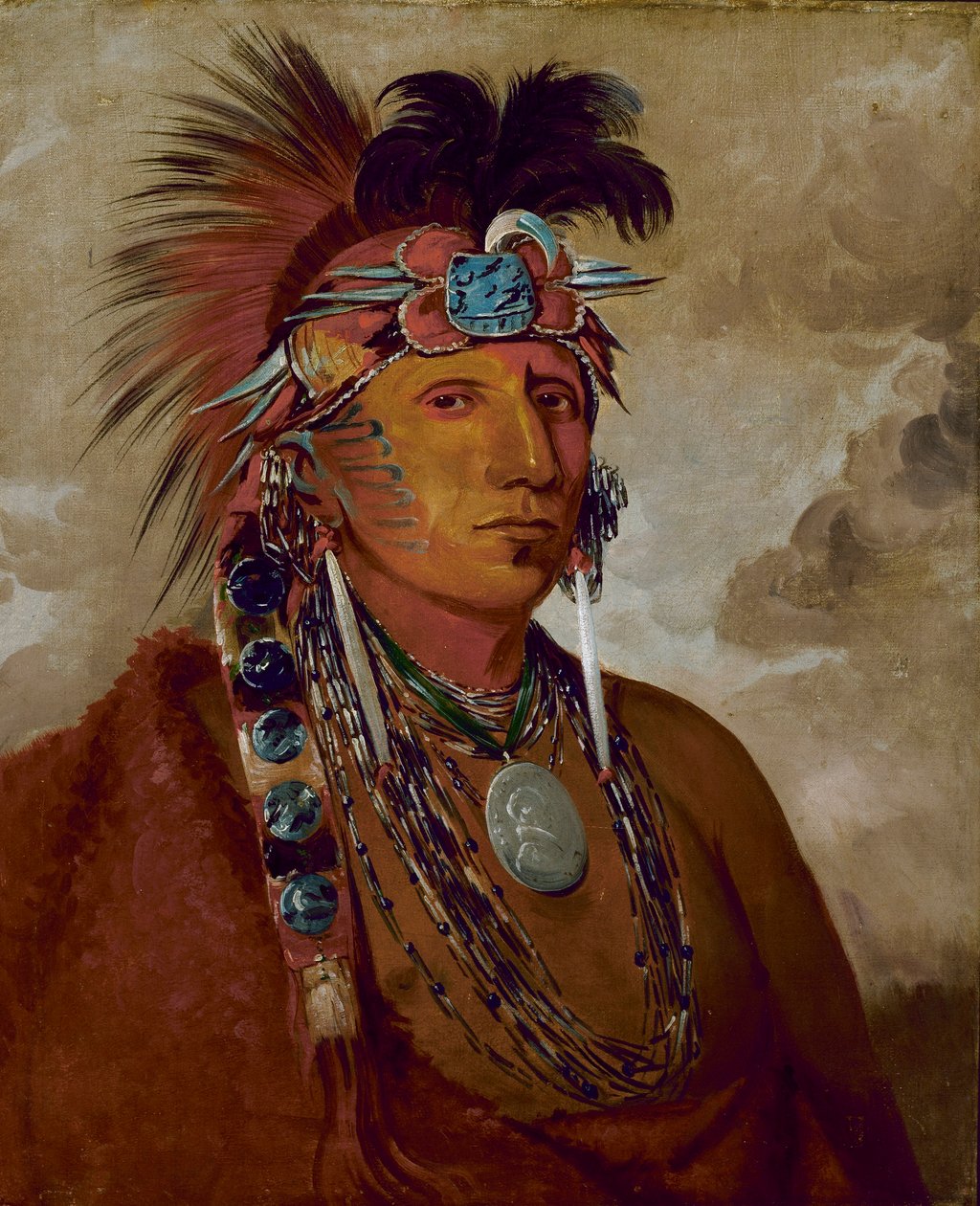 Shó-me-kós-see, Wilk, wódz autorstwa George Catlin