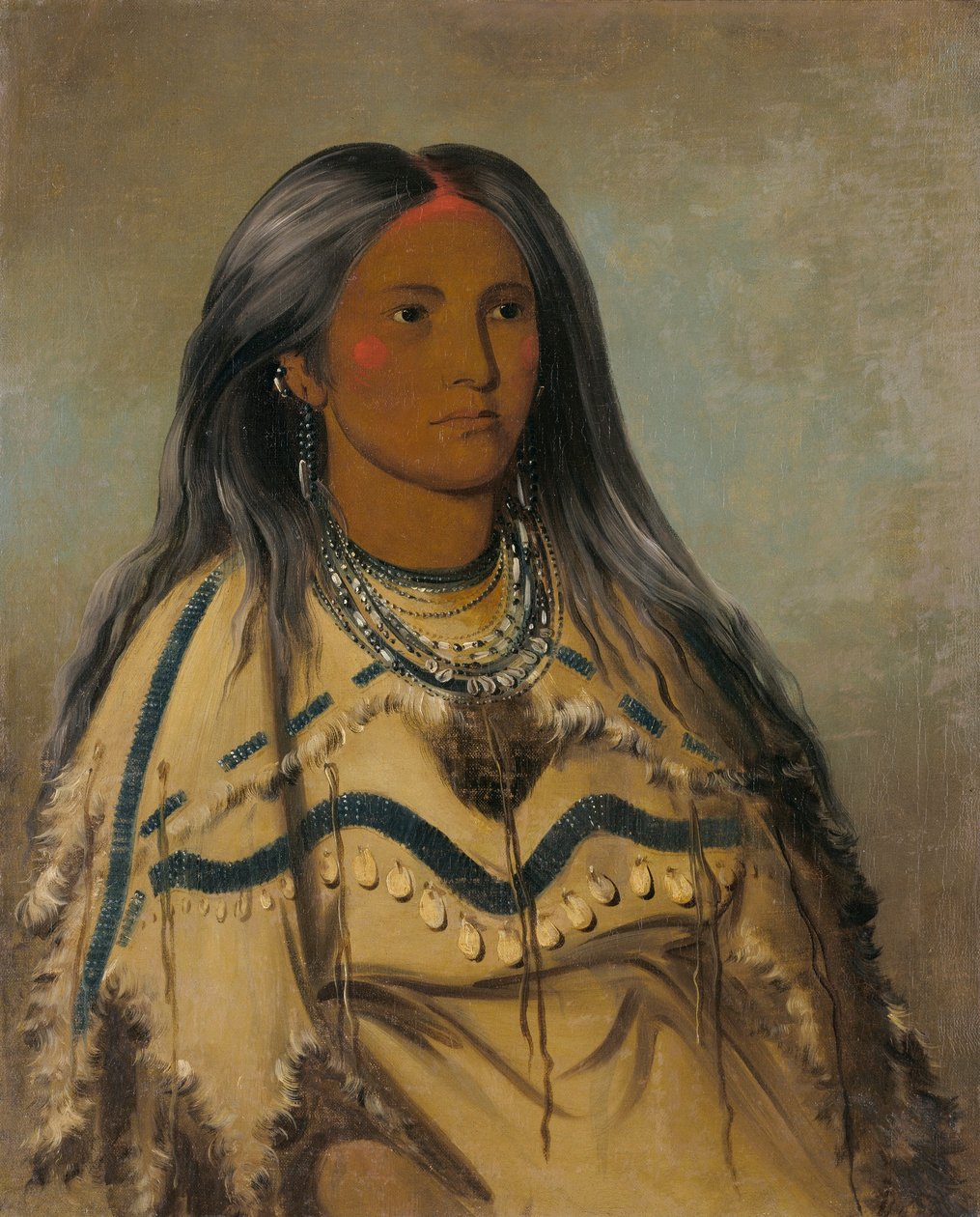 Sha-ko-ka-ka, Mięta, Piękna Dziewczyna autorstwa George Catlin