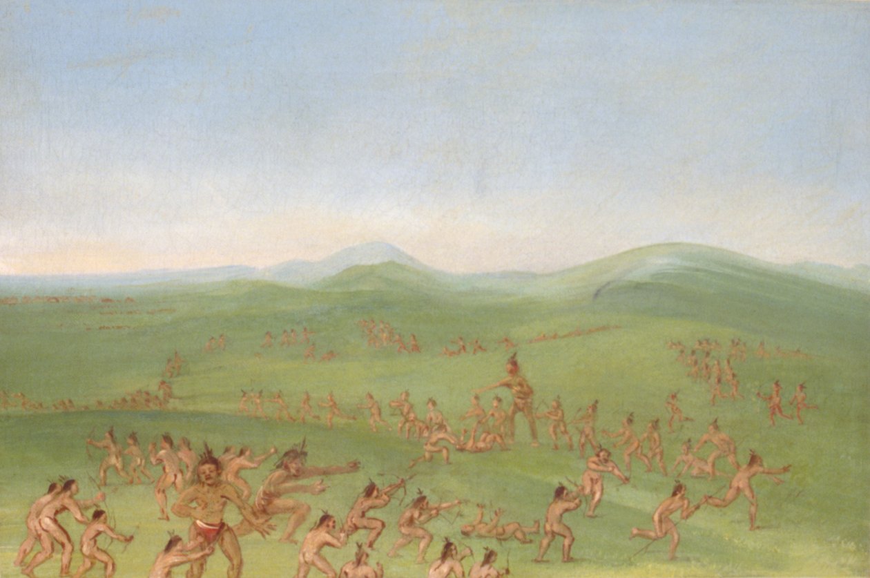 Sham Fight, Mandan Boys autorstwa George Catlin