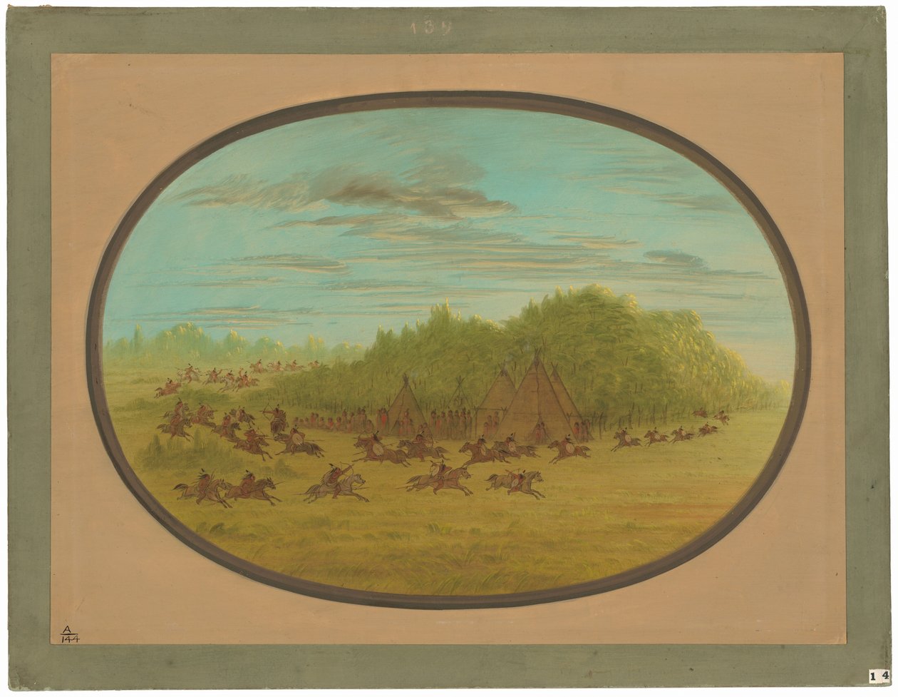Pozorna walka Camanchees autorstwa George Catlin