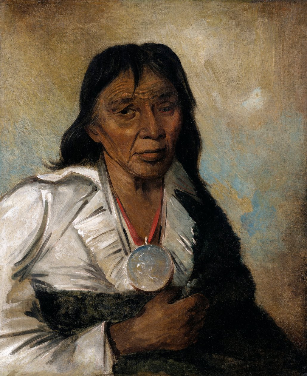 Shin-gós-se-moon, Wielki Żagiel, wódz autorstwa George Catlin