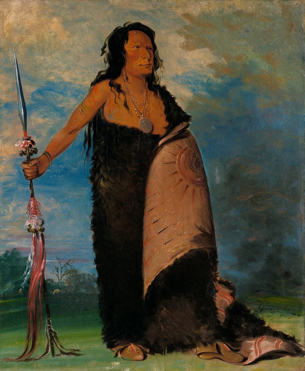 Shoo-de-gá-cha, Dym, Wódz Plemienia autorstwa George Catlin