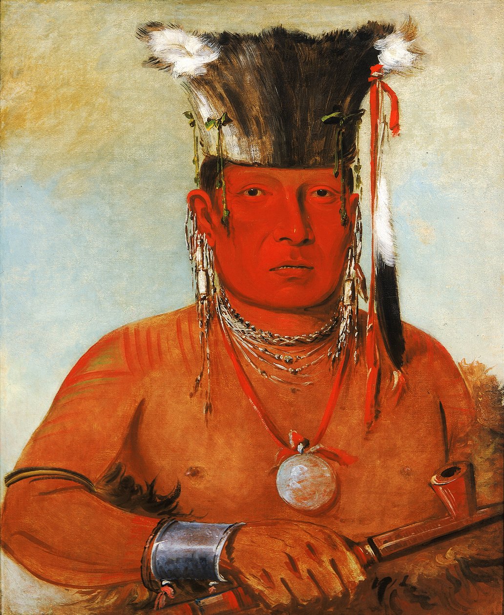 Shaw-da-mon-nee, Tam idzie, odważny, 1832. autorstwa George Catlin