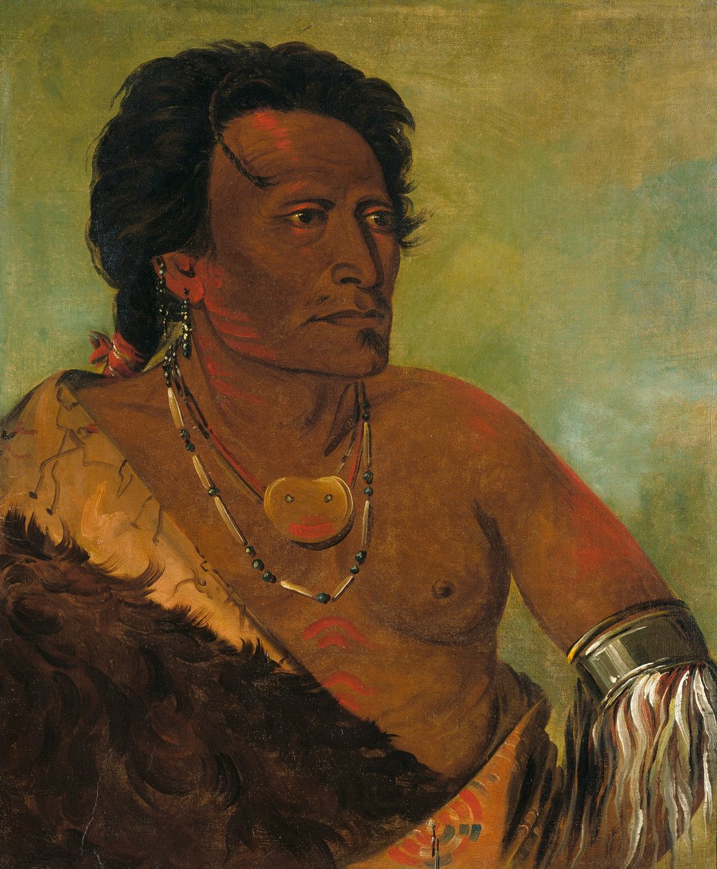 Sky-se-ró-ka, drugi wódz plemienia autorstwa George Catlin