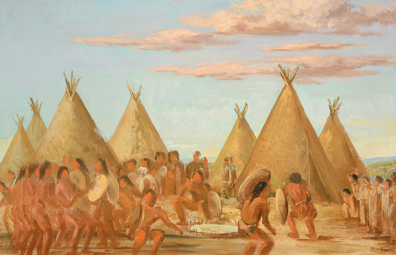 Palenie tarczy autorstwa George Catlin