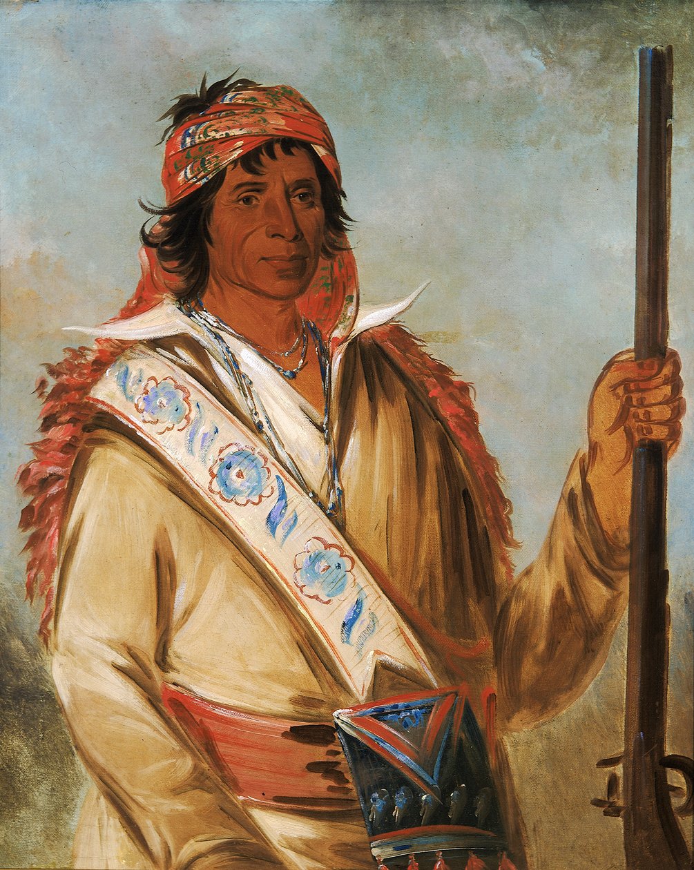 Steeh-tcha-kó-me-co, wielki król zwany Ben Perryman, wódz, 1834. autorstwa George Catlin