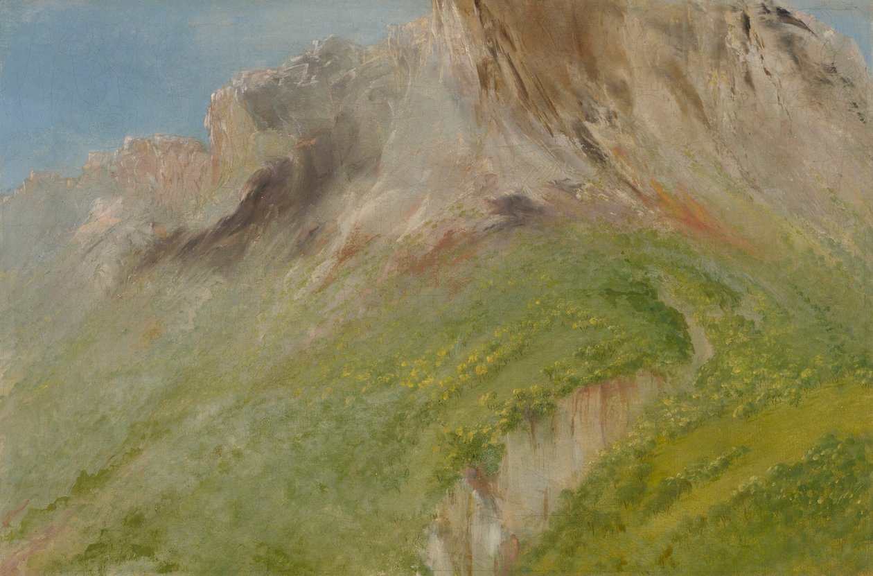 Ta-wa-que-nah lub Góra Skalista, w pobliżu wioski Komanczów autorstwa George Catlin
