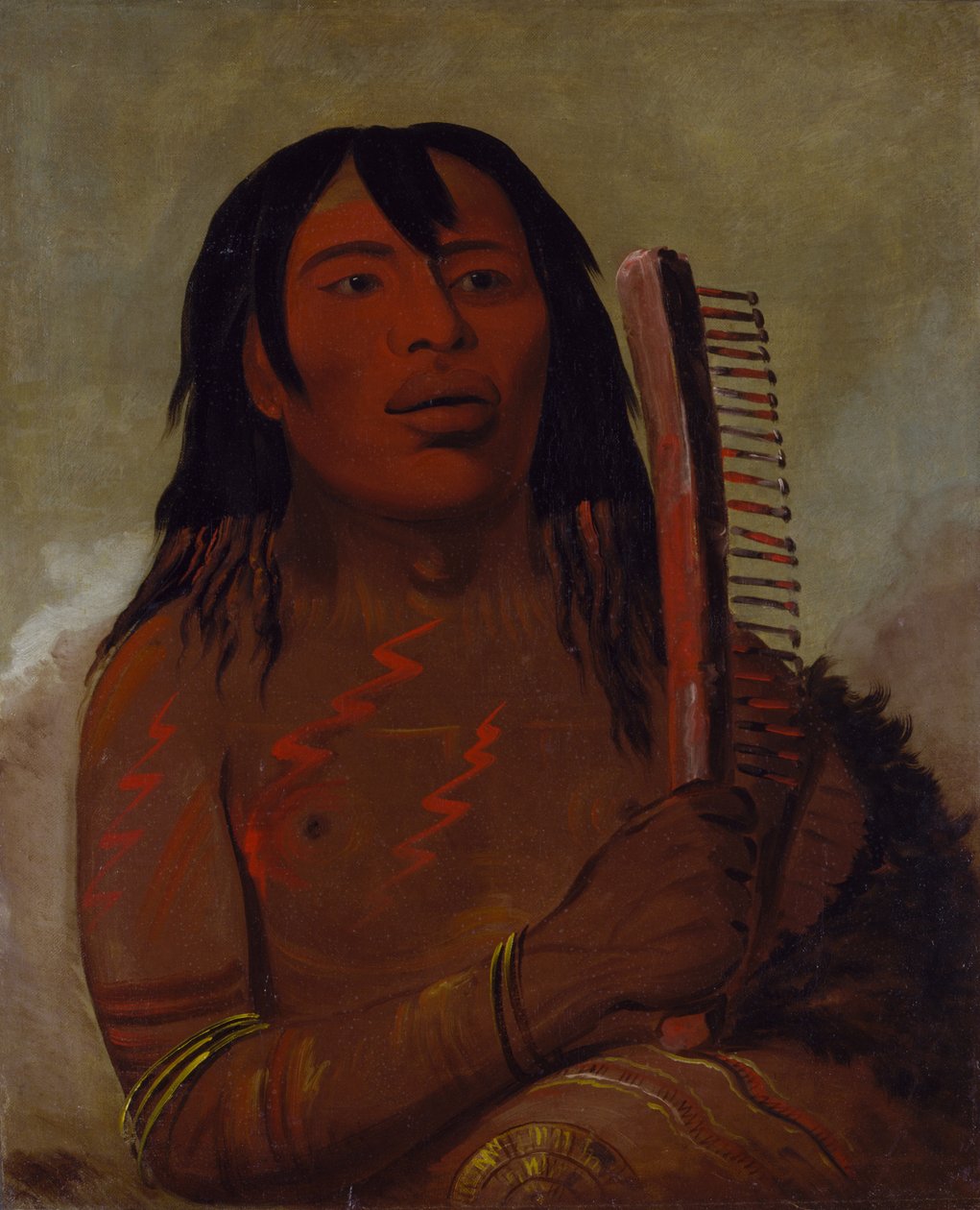 Tcha-dés-sa-ko-máh-pee, Dziecko Niedźwiedzia autorstwa George Catlin