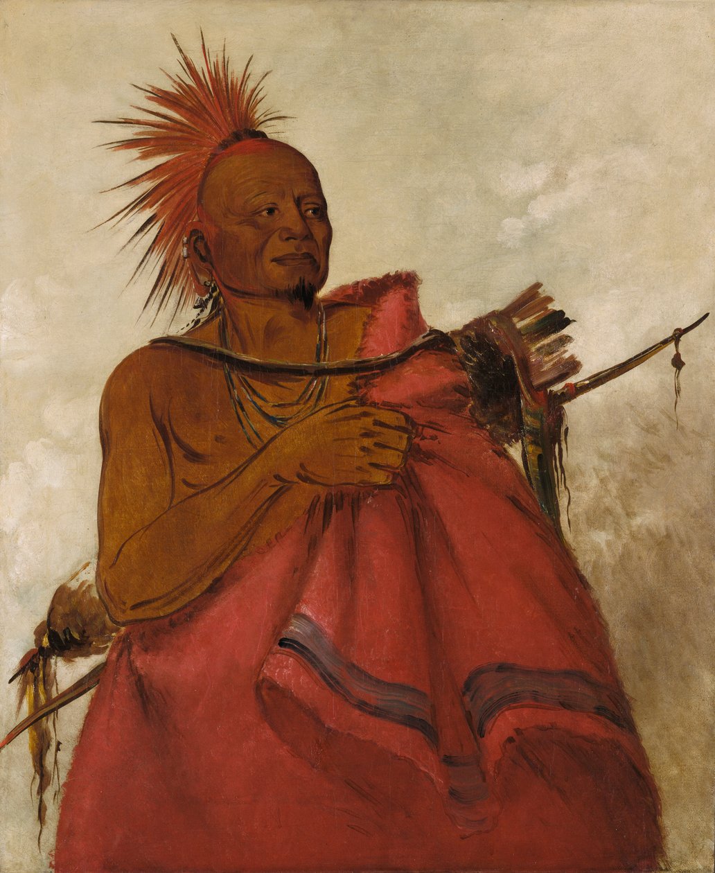 Tcha-tó-ga, Szalony Bawół, Morderca Dwóch Białych, 1834. autorstwa George Catlin