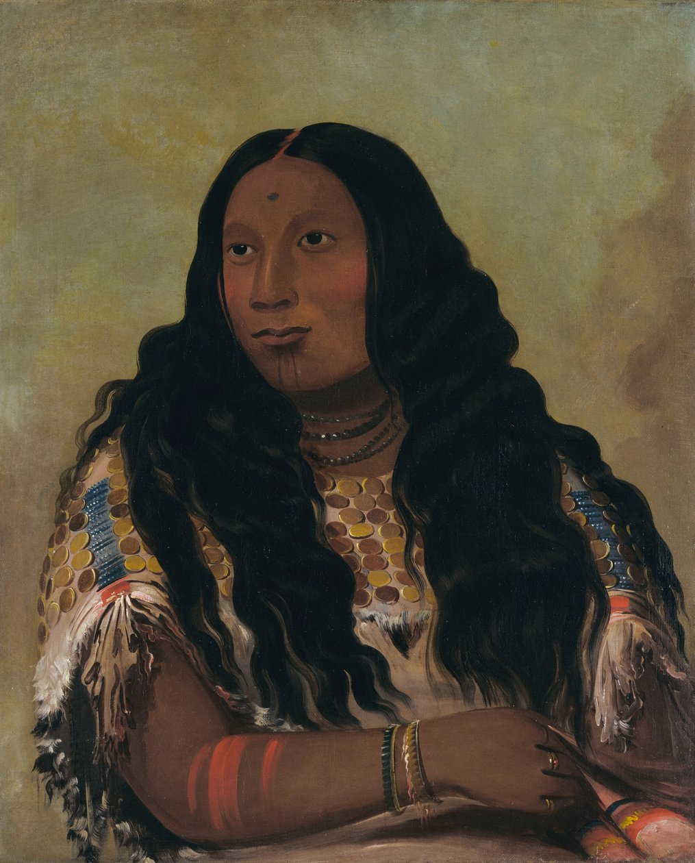 Tchón-su-móns-ka, Sand Bar, żona kupca François Chardon, 1832. autorstwa George Catlin