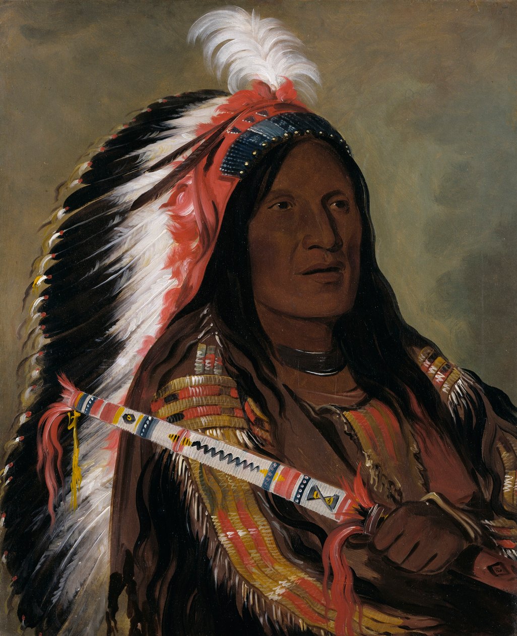Táh-téck-a-da-háir, Stromy Wiatr, Waleczny z Bandy Złych Punktów Strzały autorstwa George Catlin