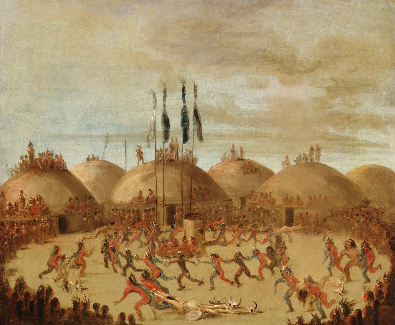 Ostatni wyścig, ceremonia O-Kee-pa autorstwa George Catlin