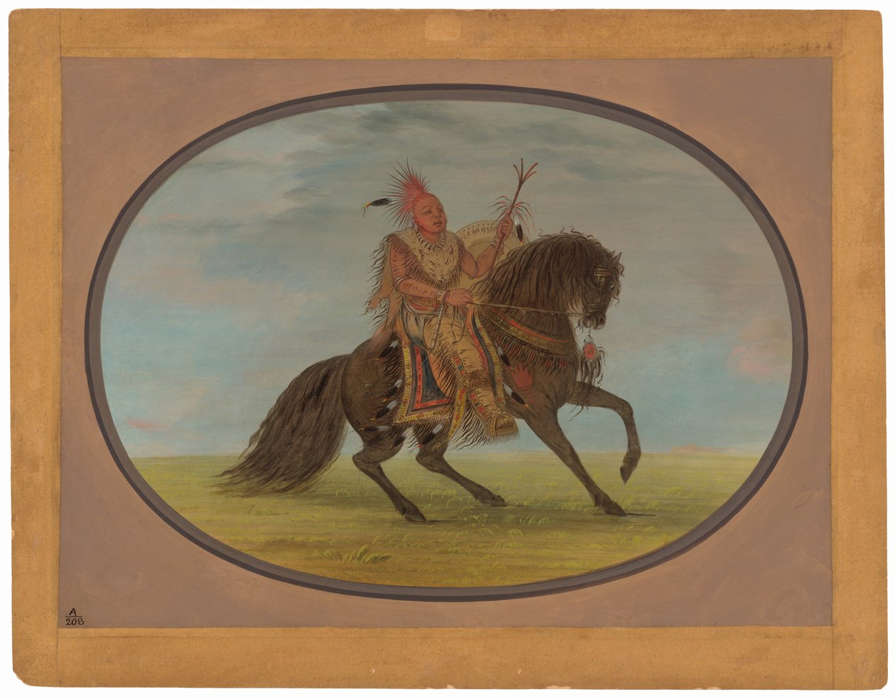 Biegnący lis na pięknym koniu - Saukie autorstwa George Catlin