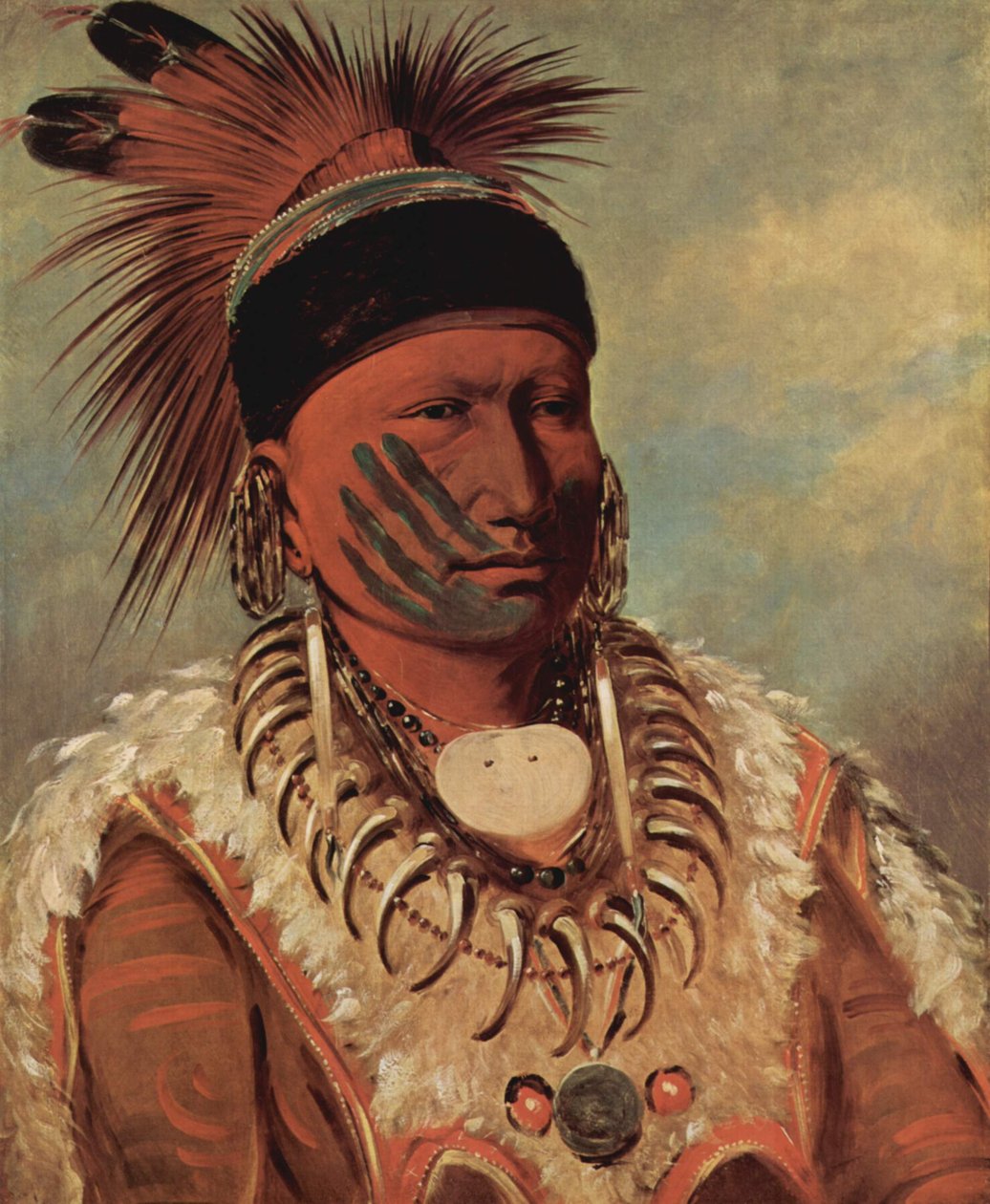 Biała Chmura, wódz Iowów autorstwa George Catlin