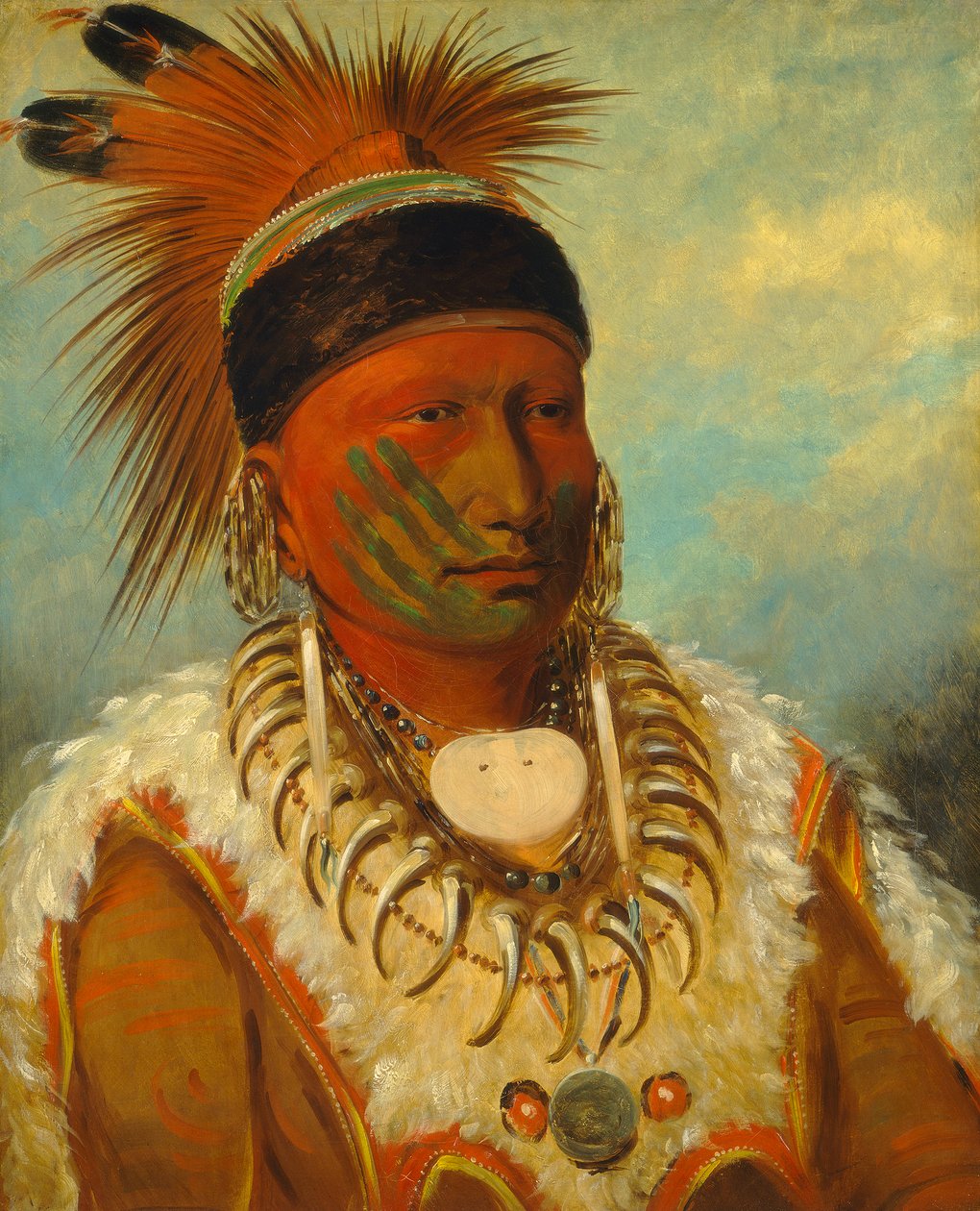 Biała Chmura, szef Iowas autorstwa George Catlin