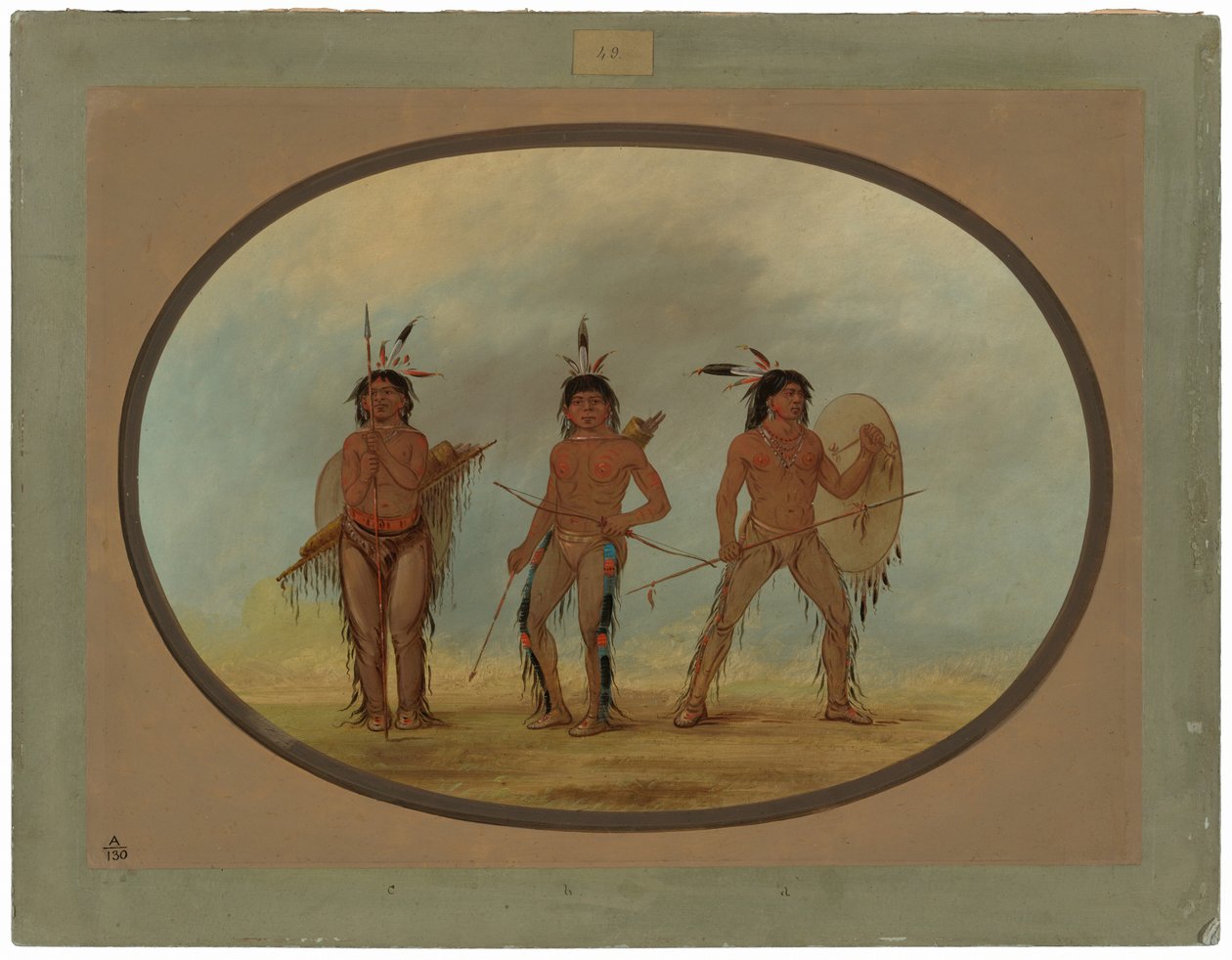 Trzech czejeńskich wojowników autorstwa George Catlin