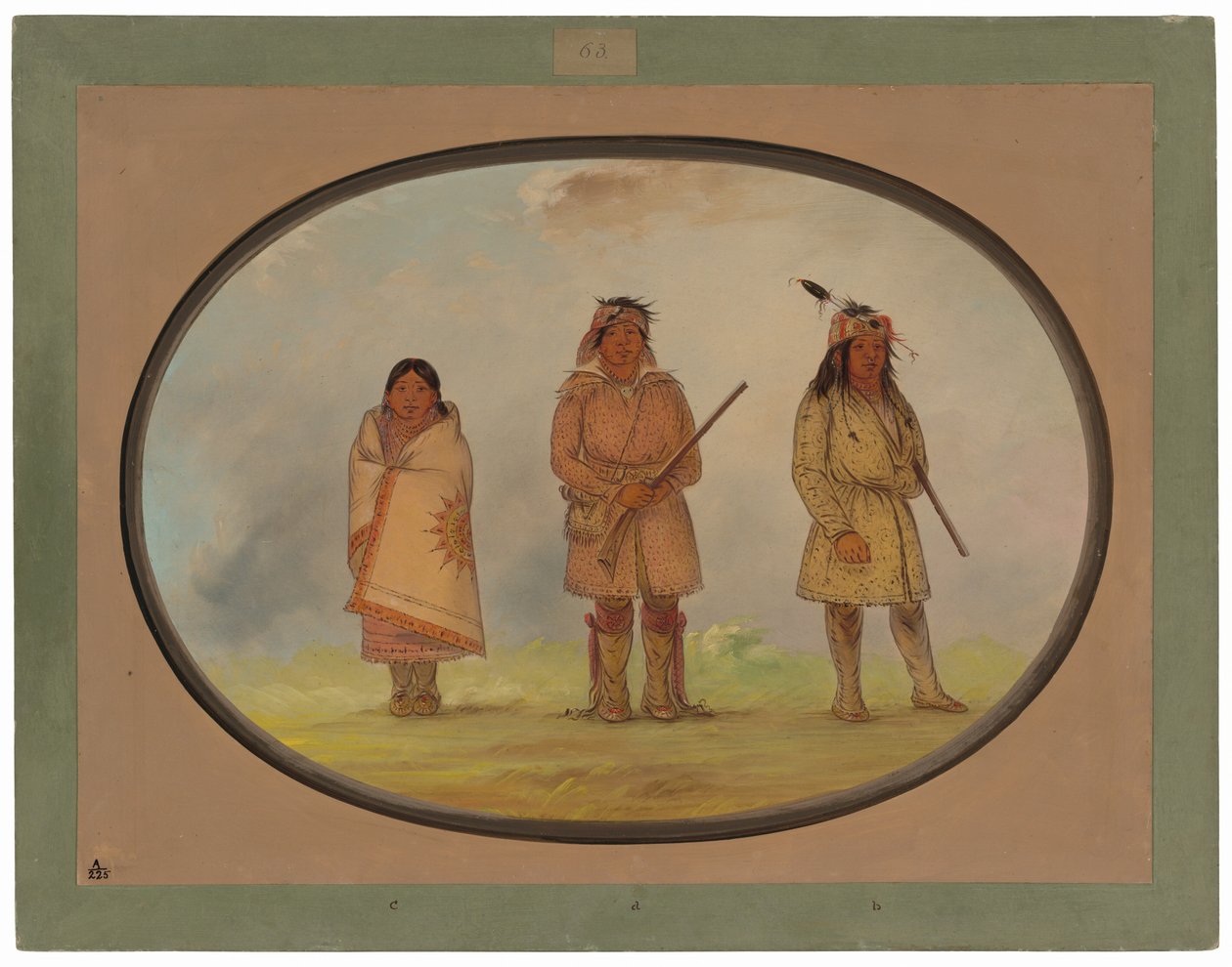 Trzech Indian z Delaware autorstwa George Catlin