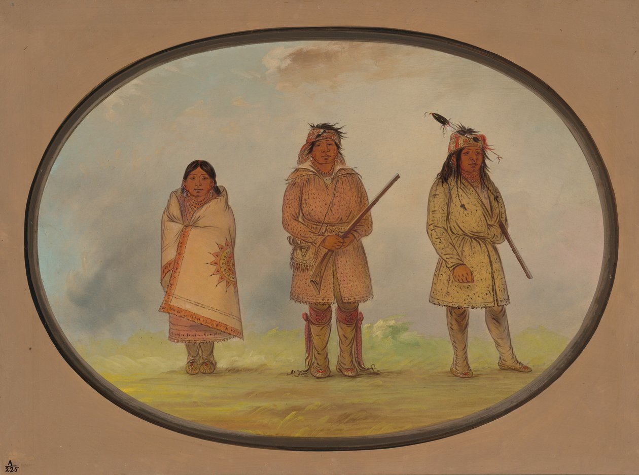 Trzej Indianie Delaware, 18611869. autorstwa George Catlin