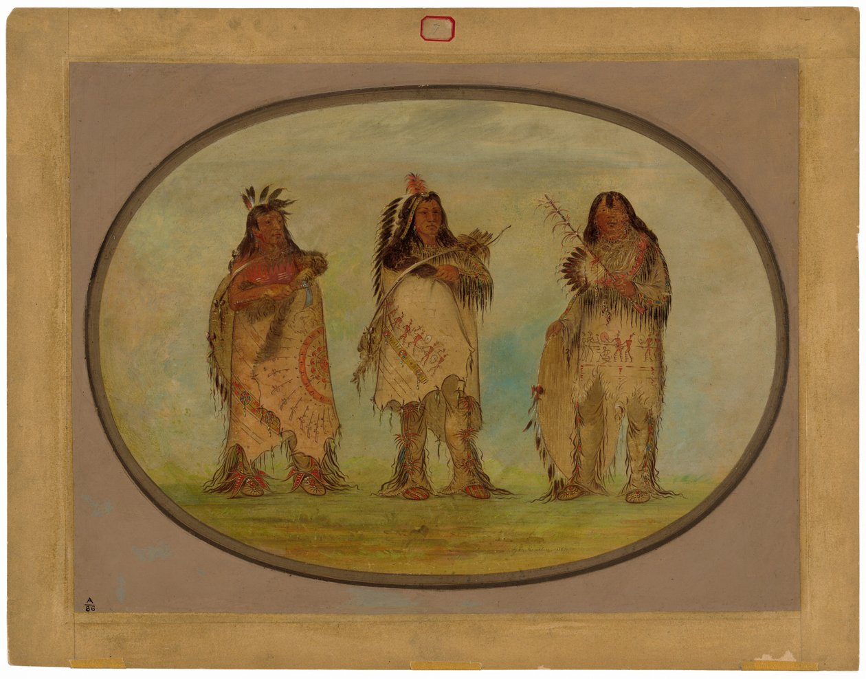 Trzej wybitni wojownicy z plemienia Siuksów autorstwa George Catlin