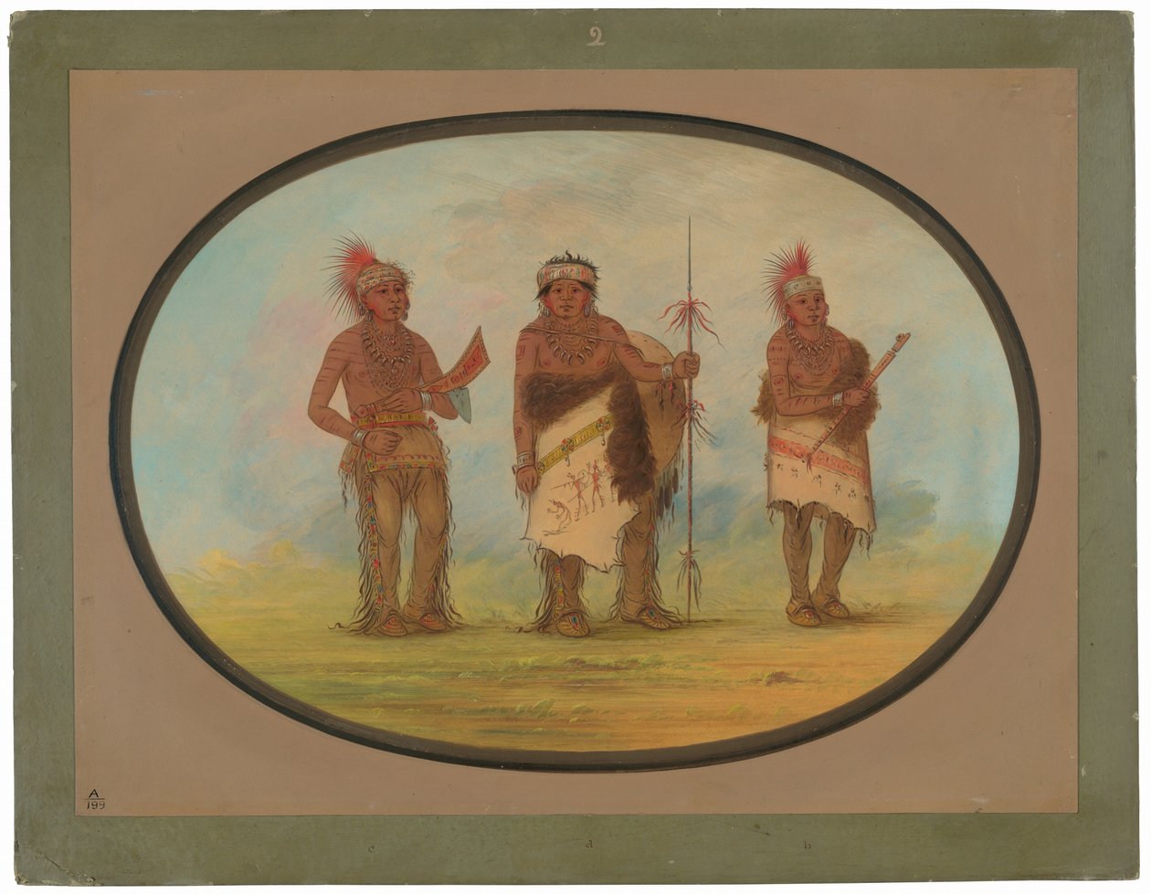 Trzej Indianie z Iowa autorstwa George Catlin