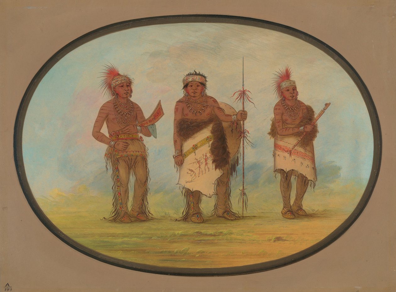 Trzej Indianie z Iowa, 18611869. autorstwa George Catlin