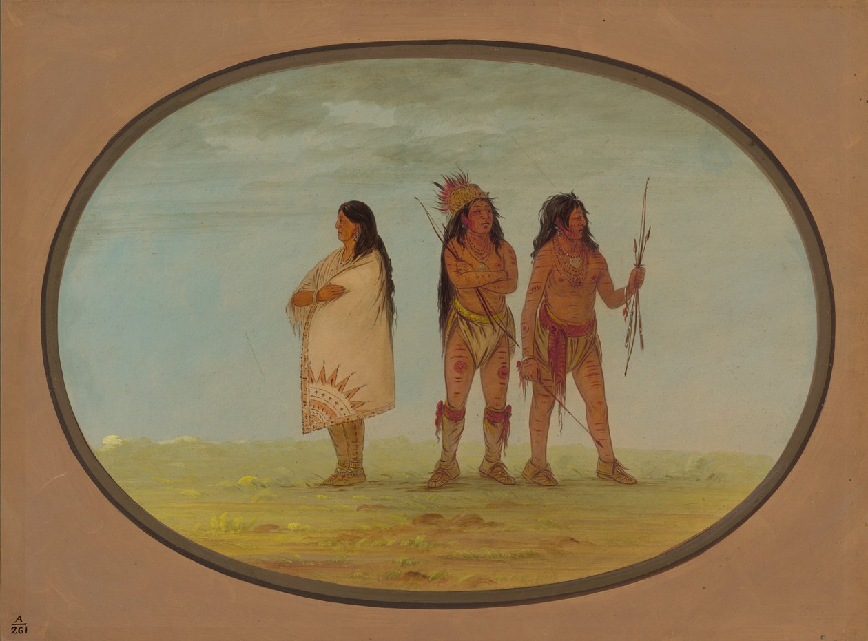 Trzej Indianie Navaho, 18611869. autorstwa George Catlin