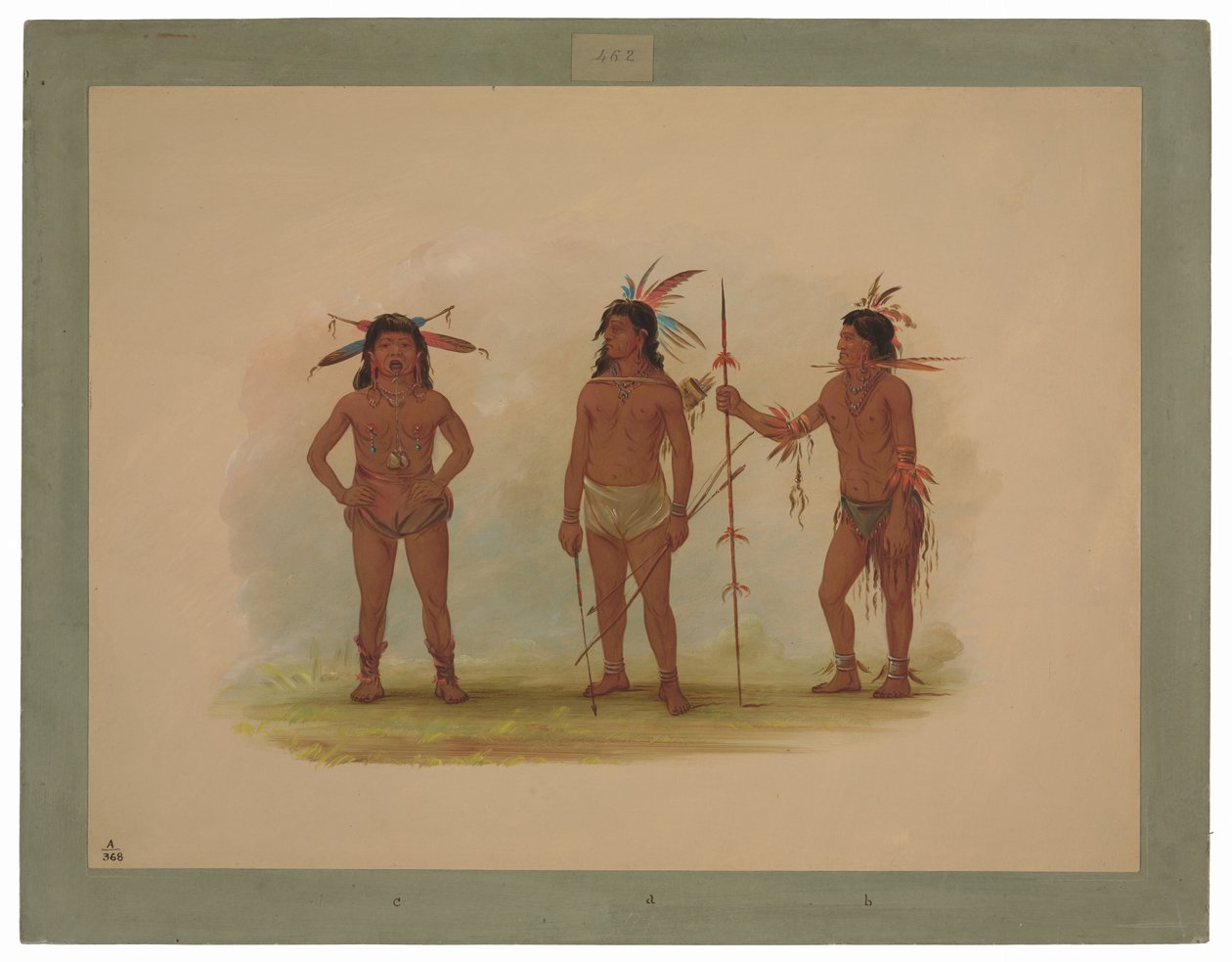 Trzej mężczyźni z Omagui autorstwa George Catlin