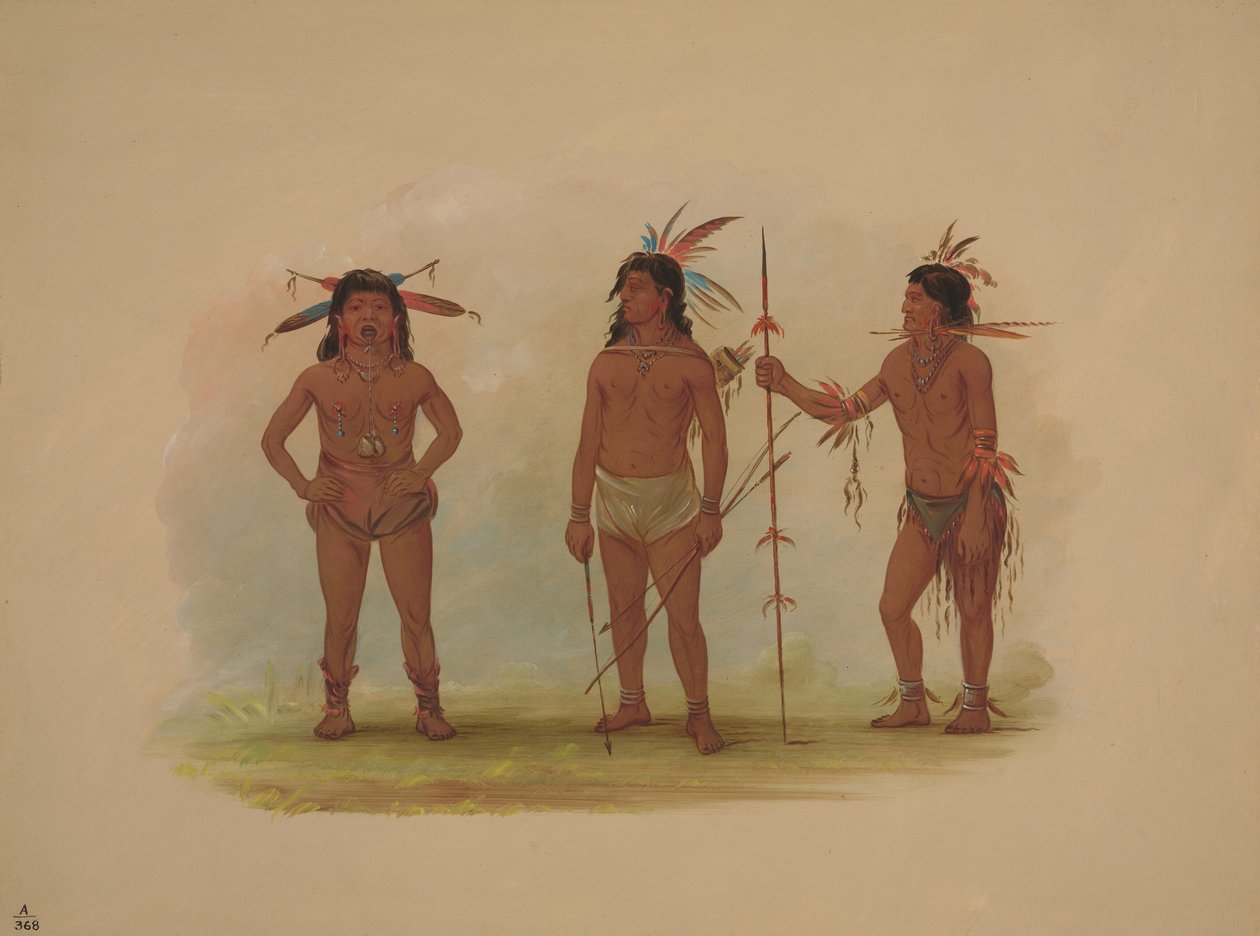 Trzech mężczyzn z Omagua, 18541869. autorstwa George Catlin