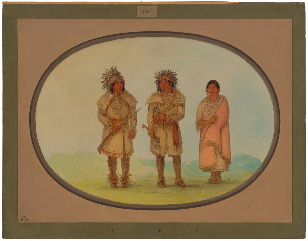 Trzej Indianie Peoria autorstwa George Catlin