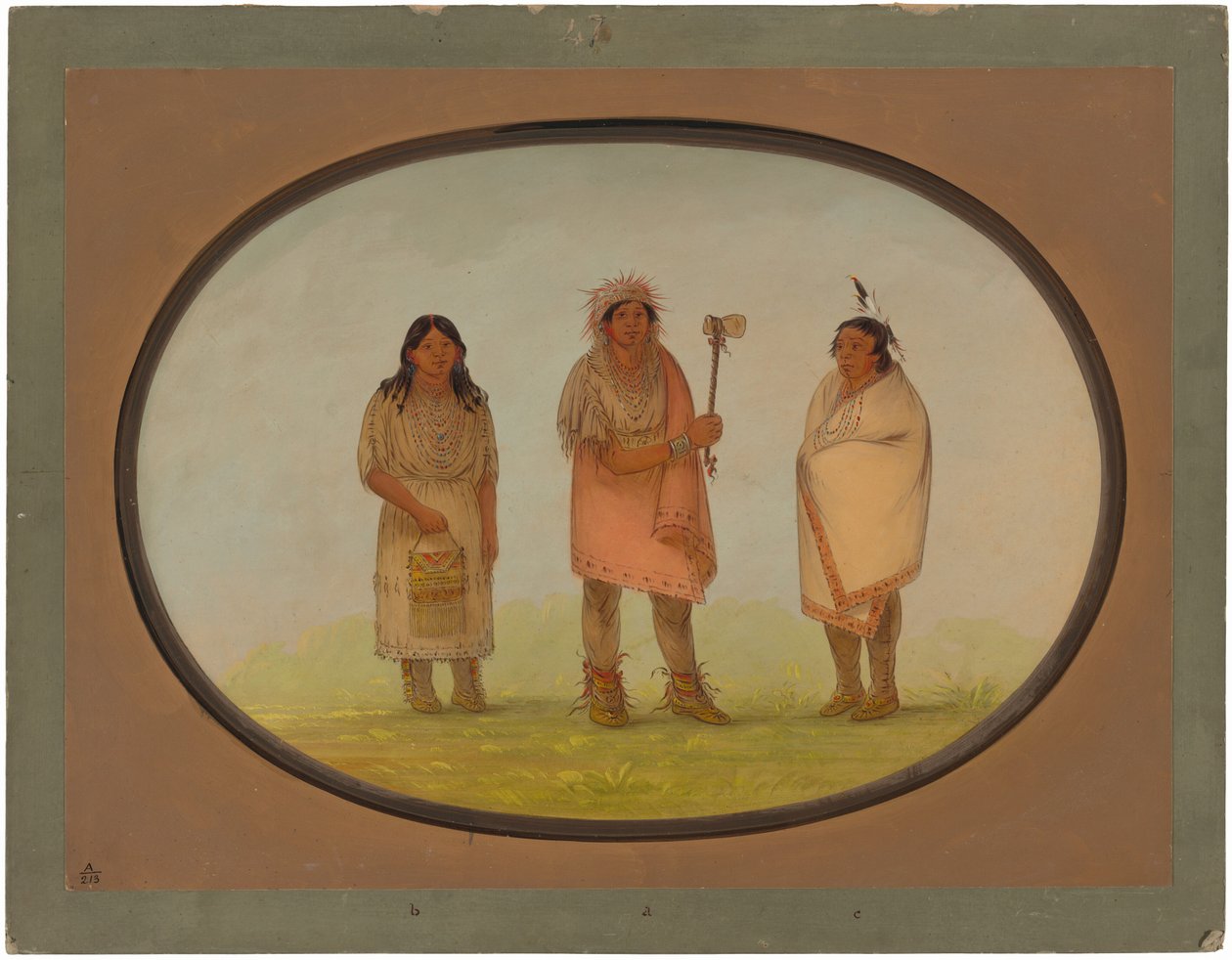 Trzech Indian Piankeshaw autorstwa George Catlin