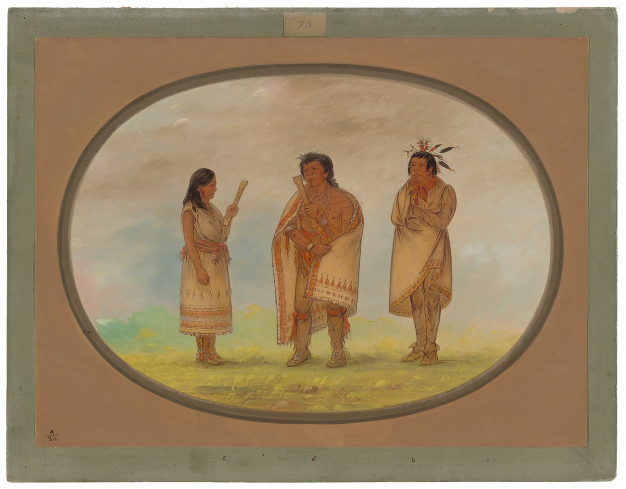 Trzej Indianie Potawatomi autorstwa George Catlin
