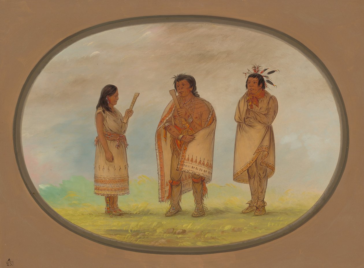 Trzej Indianie Pottawatomie, 18611869. autorstwa George Catlin