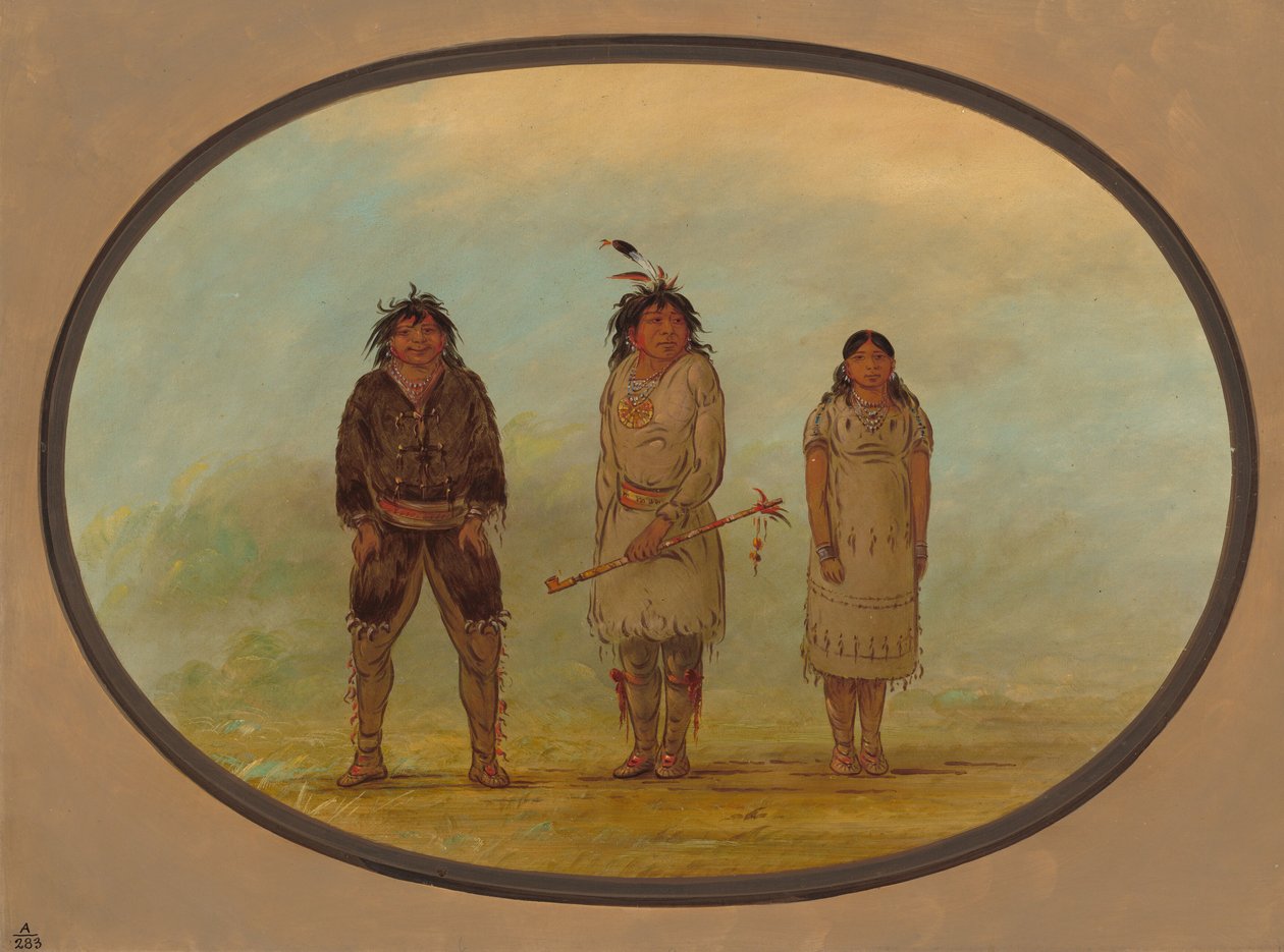 Trzej Indianie Selish, 18551869. autorstwa George Catlin